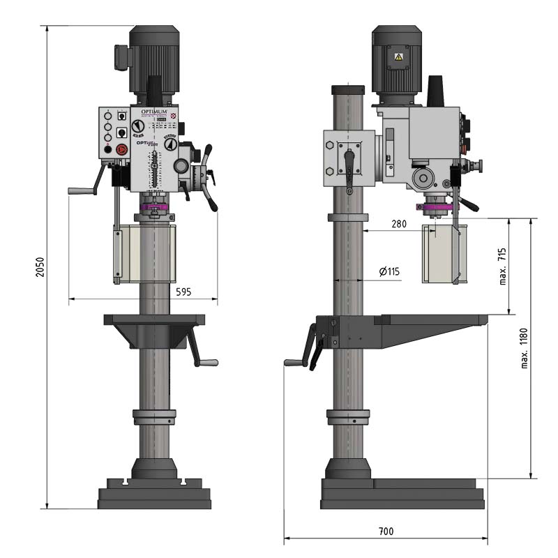 Γραναζωτό Δράπανο Optimum DH 40GP - Image 2