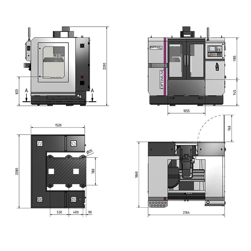 Φρέζα CNC Optimum F 105 ADVANCED - Image 3
